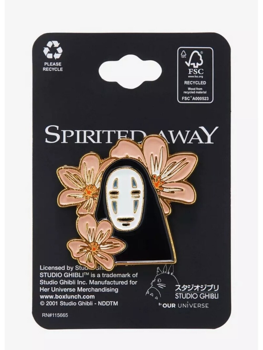 Studio Ghibli Spirited Away No-Face Floral Enamel Pin